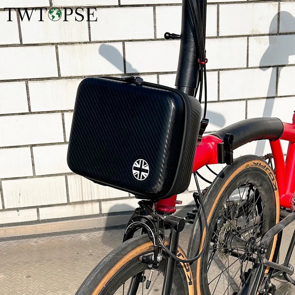 Brompton Mini Hard Case Front Bag - 2.8L (Carbon Pattern / 10" Black)