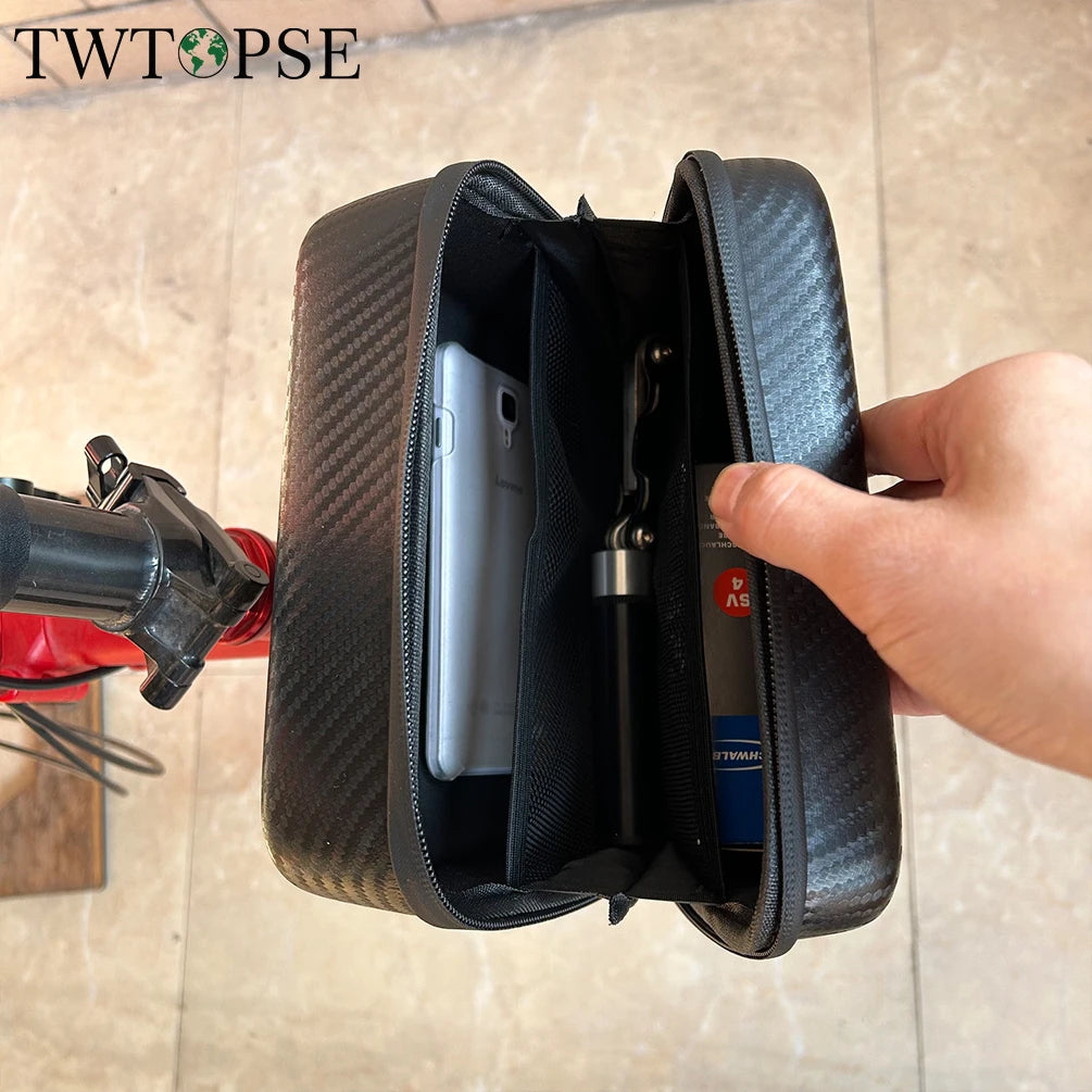 Brompton Mini Hard Case Front Bag - 2.8L (Carbon Pattern / 10" Black)