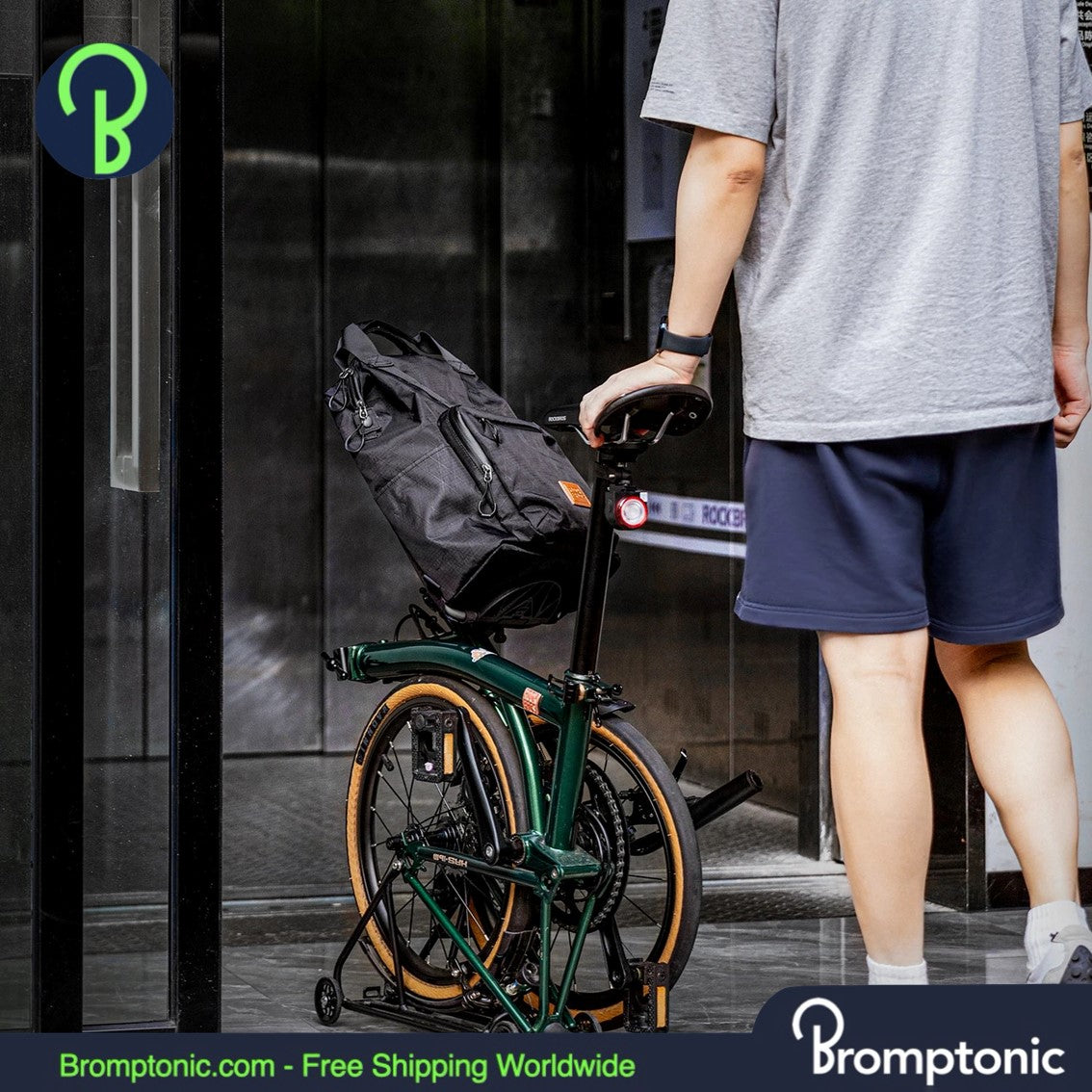 Brompton Folding Bike Backpack 11.5L - Bolsa multifuncional con cremallera