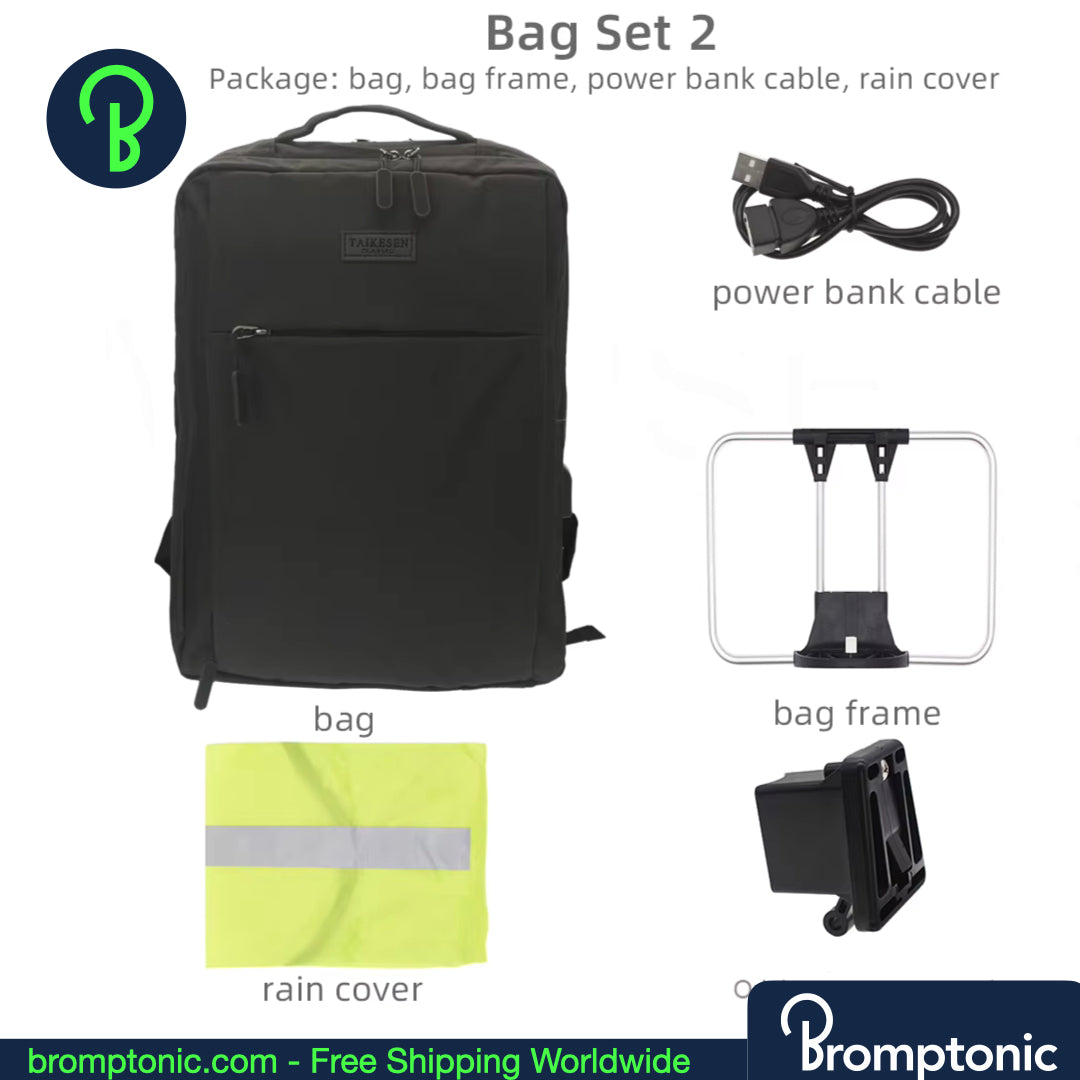 Mochila delantera Brompton 14,4 l, apta para portátiles, con funda para la lluvia incluida